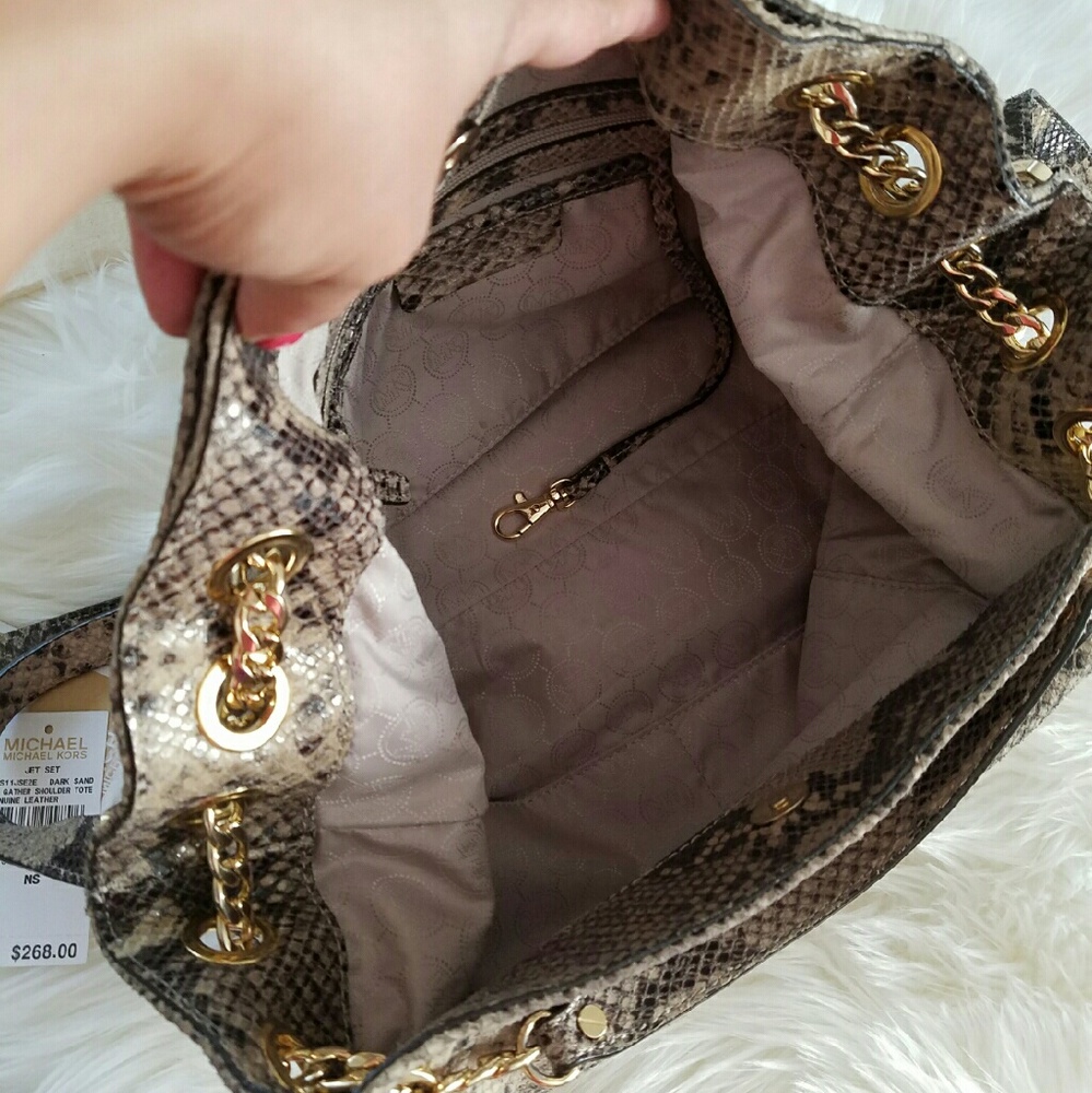Michael‎ Kors Crossbody Jetset Snake print  Tote - Picture 3 of 4